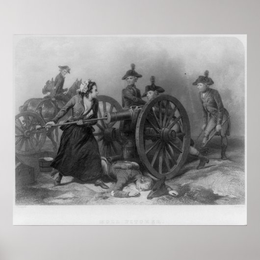 Portret van Molly Pitcher om een kanon te laden Poster (Voorkant)