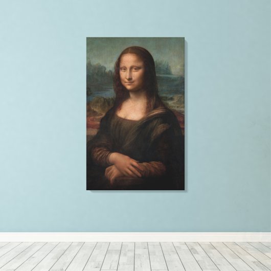 Portret van Mona Lisa del Giocondo Canvas Afdruk (Insitu (Houten vloer))