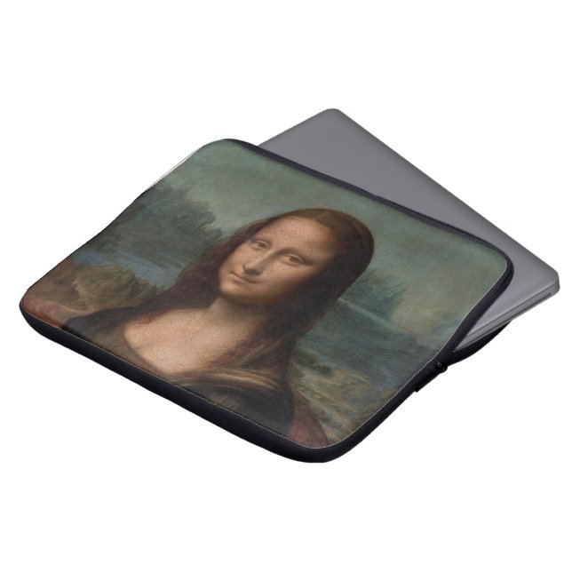 Portret van Mona Lisa Laptop Sleeve (Voorkant top)