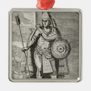 Portret van Montezuma II Metalen Ornament