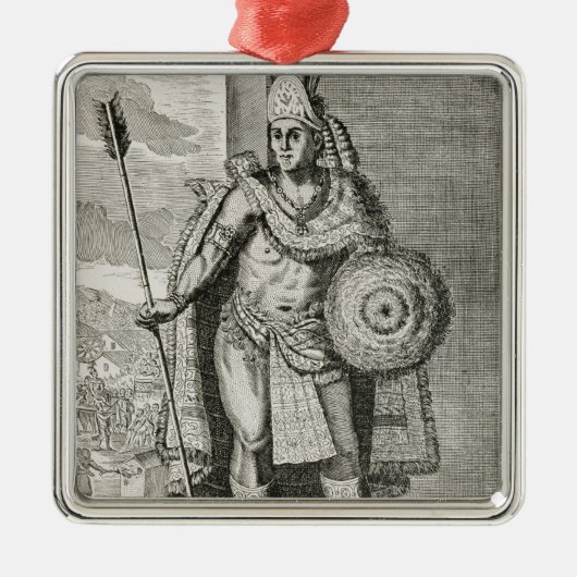 Portret van Montezuma II Metalen Ornament (Voorkant)