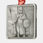Portret van Montezuma II Metalen Ornament (Links)