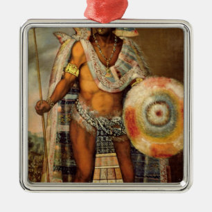 Portret van Montezuma II Metalen Ornament