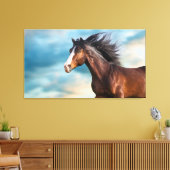 Portret van mooi paard met lange manen canvas afdruk (Insitu (Woonkamer))