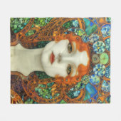 Portret van mooie vrouw in Glas in lood stijl Fleece Deken (Voorkant (Horizontaal))