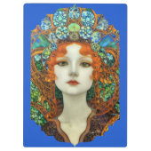 Portret van mooie vrouw in Glas in lood stijl Klembord (Achterkant)