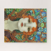 Portret van mooie vrouw in Glas in lood stijl Legpuzzel (Horizontaal)