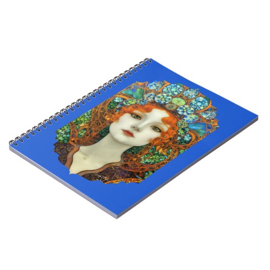 Portret van mooie vrouw in Glas in lood stijl Notitieboek (Linkerzijde)