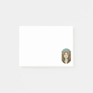 Portret van mooie vrouw in Glas in lood stijl Post-it® Notes