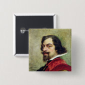 Portret van Mounet-Sully Vierkante Button 5,1 Cm (Voorkant /achterkant)