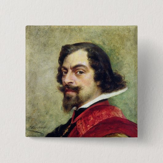 Portret van Mounet-Sully Vierkante Button 5,1 Cm (Voorkant)