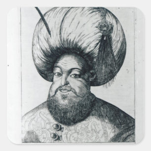 Portret van Murad III Vierkante Sticker