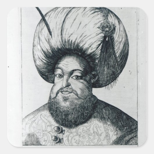 Portret van Murad III Vierkante Sticker (Voorkant)