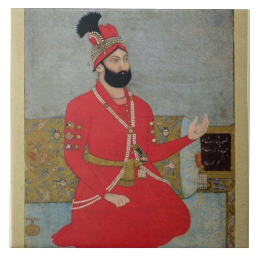 Portret van Nadir Shah Afshar van Perzië (1688-174 Tegeltje (Voorkant)