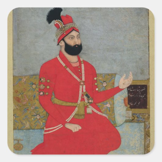 Portret van Nadir Shah Afshar van Perzië (1688-174 Vierkante Sticker (Voorkant)