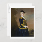 Portret van Nancy Fortesque met een donkerblauw Briefkaart (Voorkant / Achterkant)