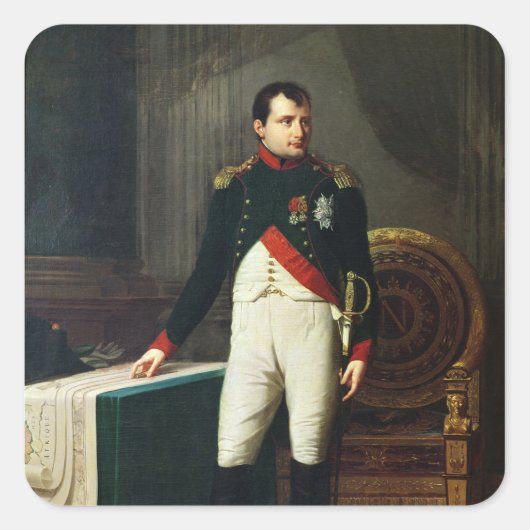 Portret van Napoleon Bonaparte 1809 Vierkante Sticker (Voorkant)