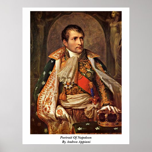 Portret van Napoleon door Andrea Appiani Poster (Voorkant)