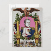 Portret van Napoleon I in strijd met Briefkaart (Voorkant / Achterkant)