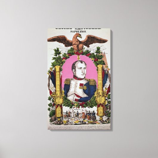 Portret van Napoleon I in strijd met Canvas Afdruk (Voorkant)