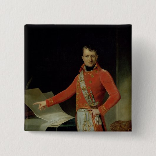 Portret van Napoleon I Vierkante Button 5,1 Cm (Voorkant)