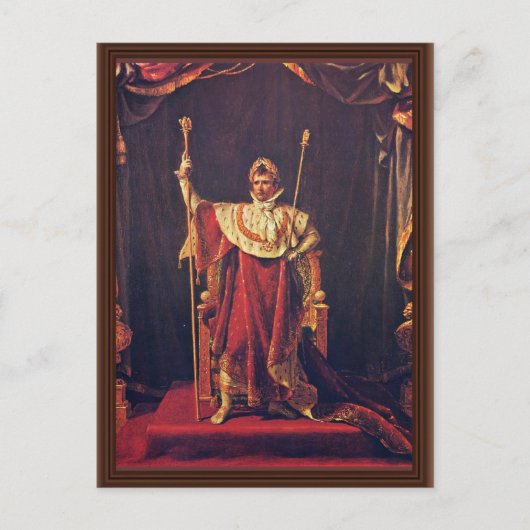 Portret van Napoleon in imperiale robes door David Briefkaart (Voorkant)