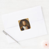 Portret van Napoleon in uniform Vierkante Sticker (Envelop)