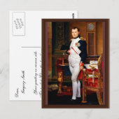 Portret van Napoleon in zijn studie van Jacques-Lo Briefkaart (Voorkant / Achterkant)