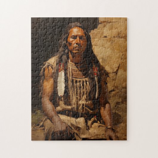 Portret van Native American Legpuzzel (Verticaal)