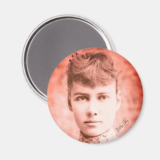 Portret van Nellie Bly Magnet (Voorkant / Achterkant)