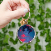 Portret van Neon Pink Anime Style Girl Sleutelhanger (Hand)