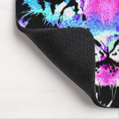 Portret van Neon Pink Tiger Head - Muismat van Tig (Hoek)