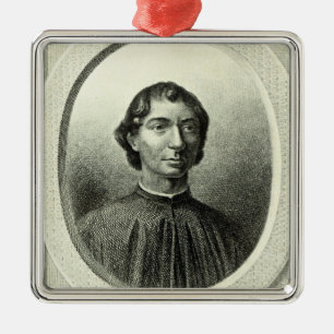 Portret van Niccolo Machiavelli Metalen Ornament