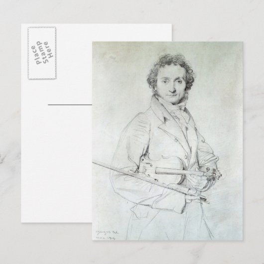 Portret van Niccolo Paganini 1819 Briefkaart (Voorkant / Achterkant)