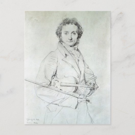 Portret van Niccolo Paganini 1819 Briefkaart (Voorkant)