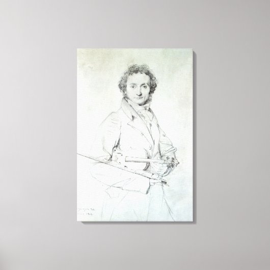 Portret van Niccolo Paganini 1819 Canvas Afdruk (Voorkant)