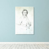 Portret van Niccolo Paganini 1819 Canvas Afdruk (Insitu (Houten vloer))