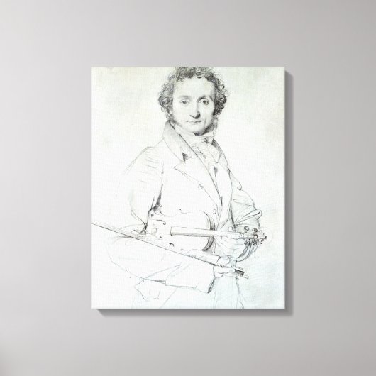 Portret van Niccolo Paganini 1819 Canvas Afdruk (Voorkant)