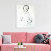 Portret van Niccolo Paganini 1819 Canvas Afdruk (Insitu (Woonkamer))