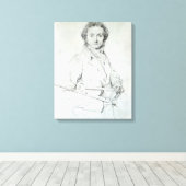 Portret van Niccolo Paganini 1819 Canvas Afdruk (Insitu (Houten vloer))