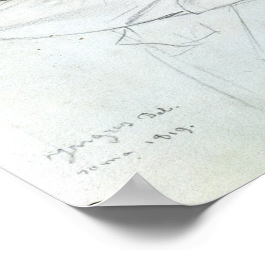 Portret van Niccolo Paganini 1819 Poster (Hoek)