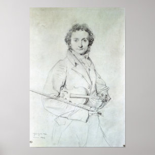 Portret van Niccolo Paganini 1819 Poster