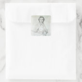 Portret van Niccolo Paganini 1819 Vierkante Sticker (Tas)