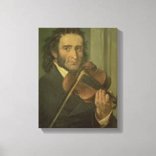 Portret van Niccolo Paganini Canvas Afdruk