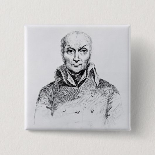 Portret van Nicolas Appert Vierkante Button 5,1 Cm (Voorkant)