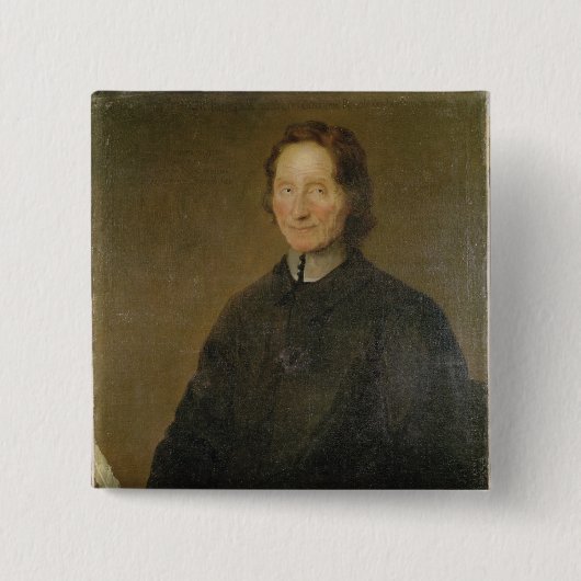 Portret van Nicolas de Malebranche Vierkante Button 5,1 Cm (Voorkant)