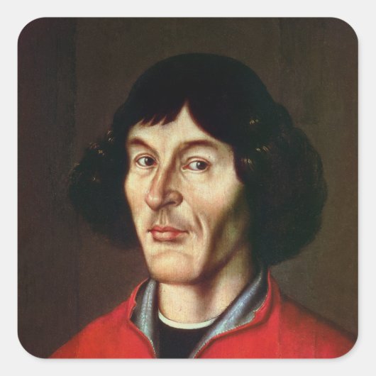 Portret van Nicolaus Copernicus Vierkante Sticker (Voorkant)