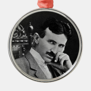 Portret van Nikola Tesla Metalen Ornament