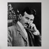 Portret van Nikola Tesla Poster (Voorkant)