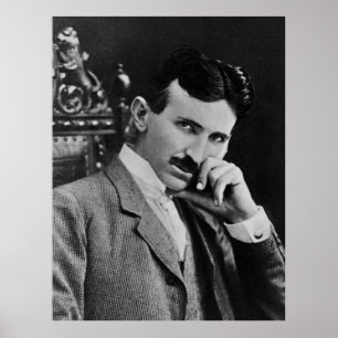 Portret van Nikola Tesla Poster